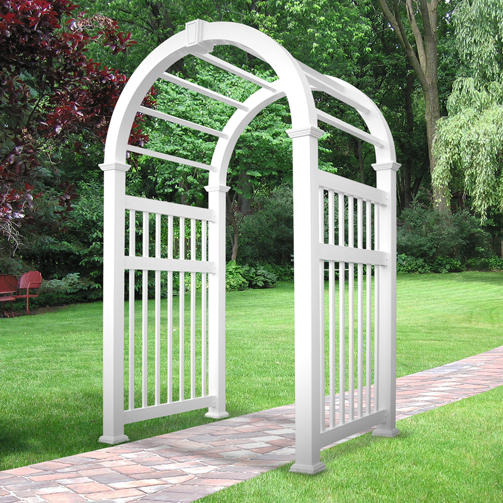 Elizabethan™ Vinyl Arbor Arched Top Arbors Weatherables