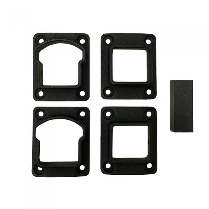 Weatherables Stanford Textured Black Straight Railing Bracket Kit (4-Piece)