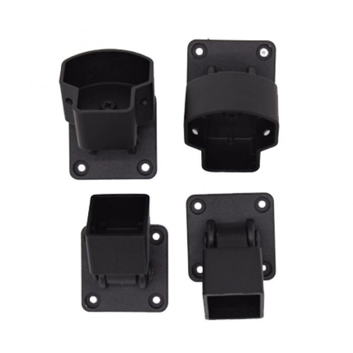 Weatherables Arlington Textured Black Aluminum Universal Railing Bracket Kit (4-Piece)