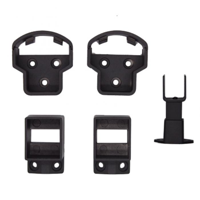 Weatherables Arlington Textured Black Aluminum Straight Railing Bracket Kit (4-Piece)