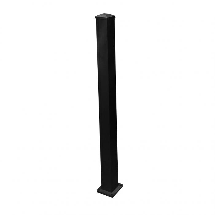 Weatherables Arlington 3 in. x 3 in. x 39 in. Textured Black Aluminum Post Kit