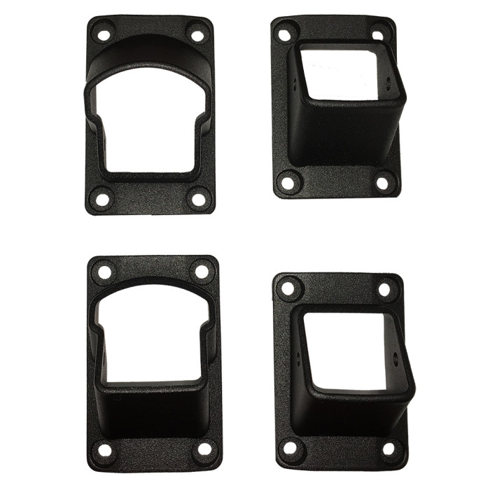 Weatherables Stanford Textured Black Aluminum Stair Railing Bracket Kit (4-Piece)