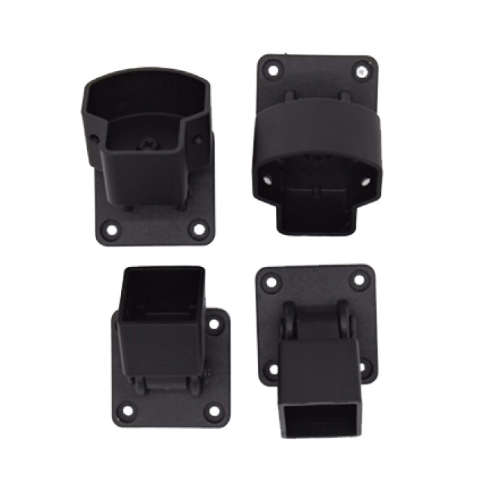 Weatherables Arlington Textured Black Aluminum Universal Railing Bracket Kit (4-Piece)
