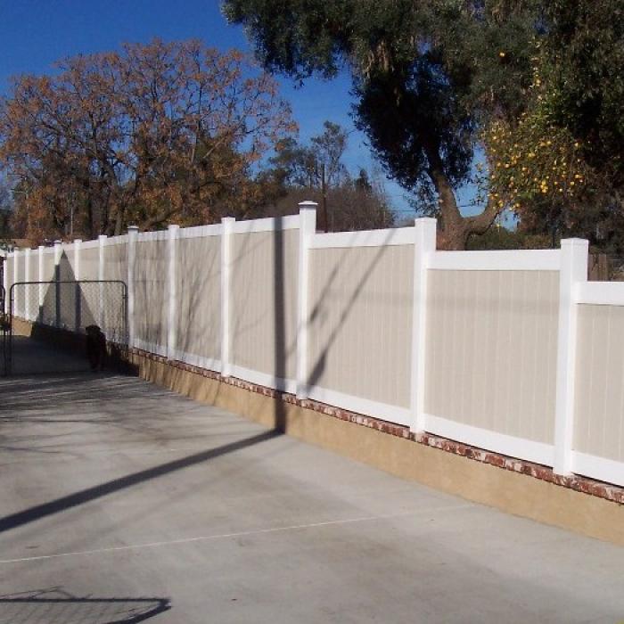 Weatherables 5 in. x 5 in. x 9 ft. Tan Vinyl Fence Gate End Post