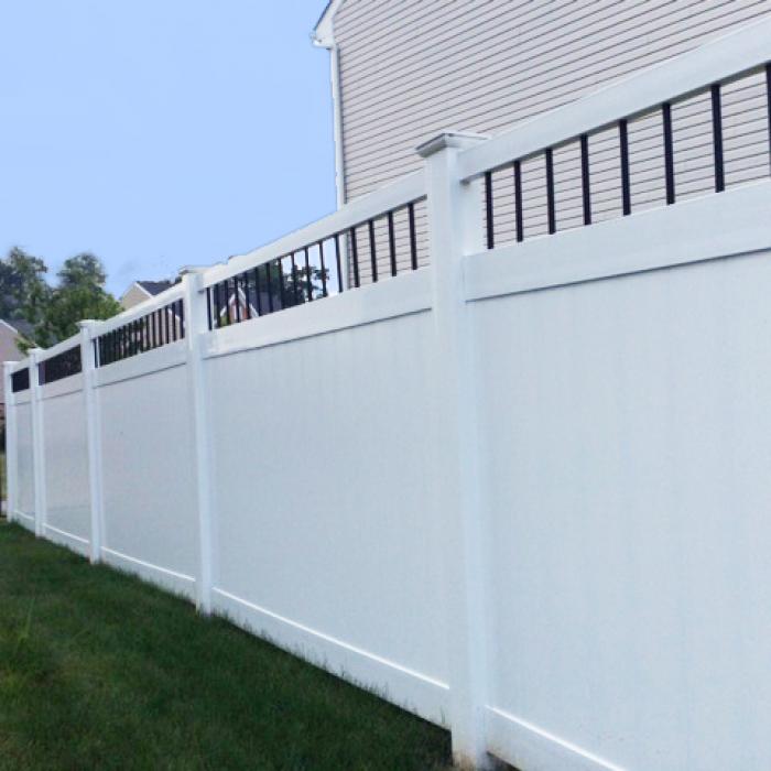Weatherables 5 in. x 5 in. x 7 ft. White Vinyl Fence Blank Post