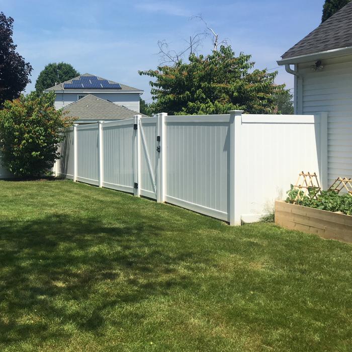 Weatherables Pembroke 4 ft. x 8 ft. White Vinyl Privacy Fence Panel Kit