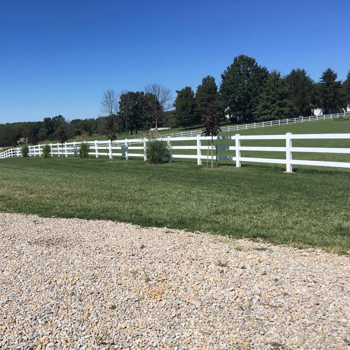 3 Rail Fence with Gravel Right to Left