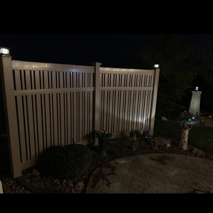 Vinyl fence with lights on sale