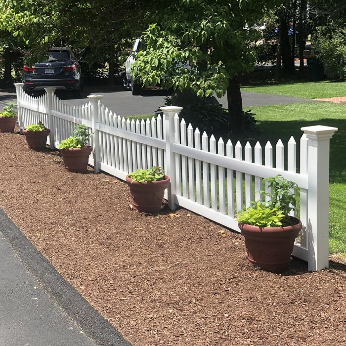 Weatherables Hartford 3 ft. H x 8 ft. W White Vinyl Picket Fence Panel Kit