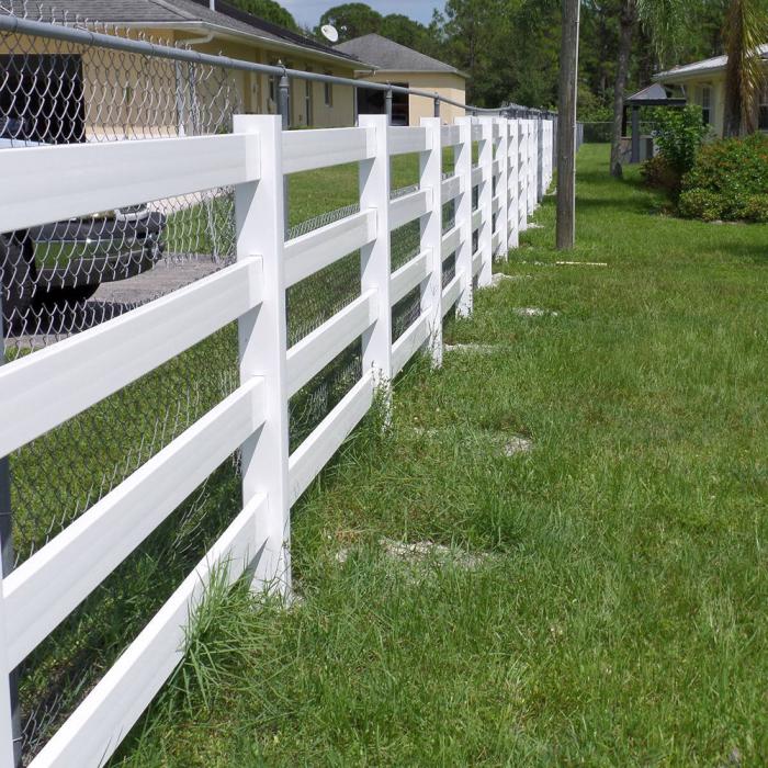 Weatherables 4-Rail Vinyl Ranch Rail Fence Project Pack - 320 ft.