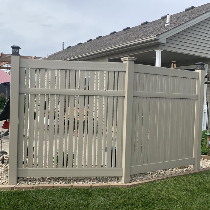 Davenport Khaki Panels in Yard hiding pool