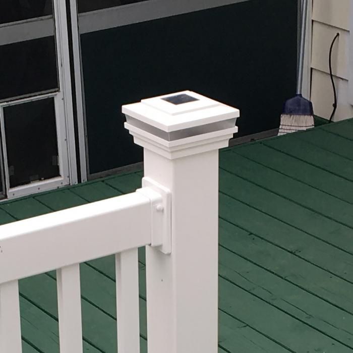 Cape May Solar Post Caps on Green Deck
