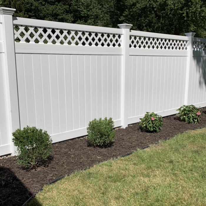 Weatherables Glenshire 3 .5 ft. W x 6 ft. H White Vinyl Privacy Lattice Top Fence Gate Kit