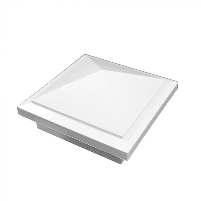 Weatherables 5 in. x 5 in. White Vinyl Pyramid New England Post Cap