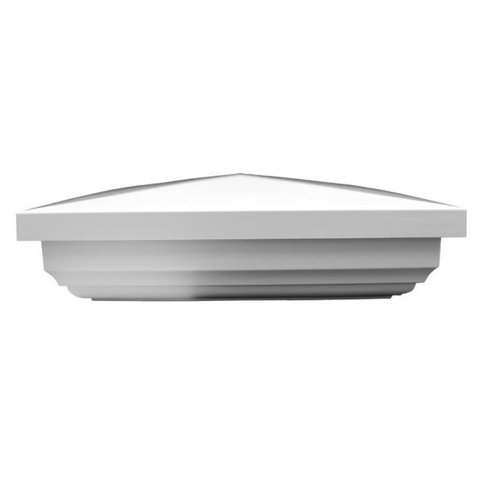 Weatherables 5 in. x 5 in. White Vinyl Pyramid New England Post Cap