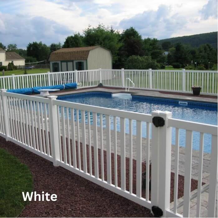 Weatherables Atlantis 4 ft. H x 8 ft. W White Vinyl Pool Fence Panel