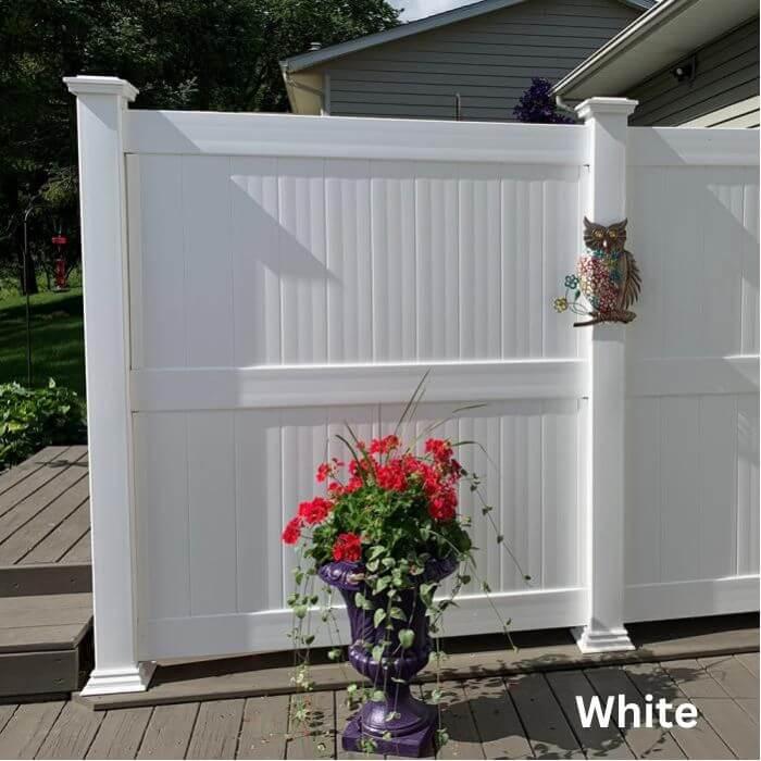 Weatherables Augusta 8 ft. H x 6 ft. W Tan Vinyl Privacy Fence Panel Kit