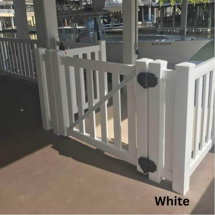 Weatherables Captiva 8 ft. x 4 ft. White Vinyl Pool Double Fence Gate