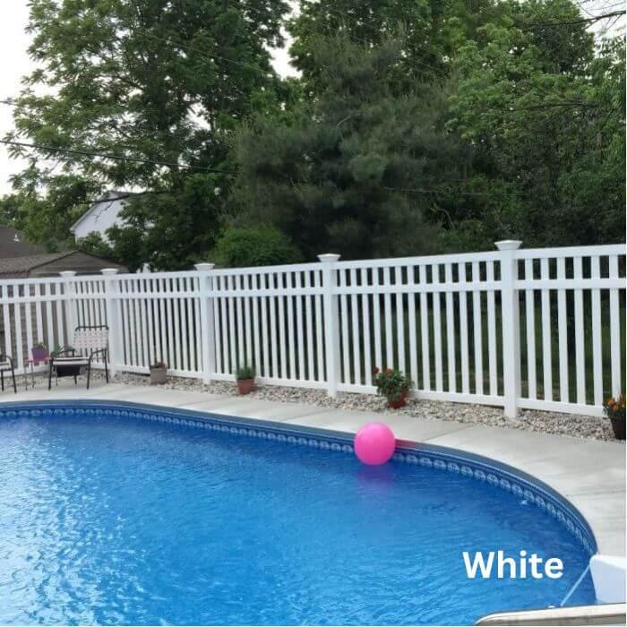 Weatherables Captiva 4 ft. x 5 ft. White Vinyl Pool Fence Gate