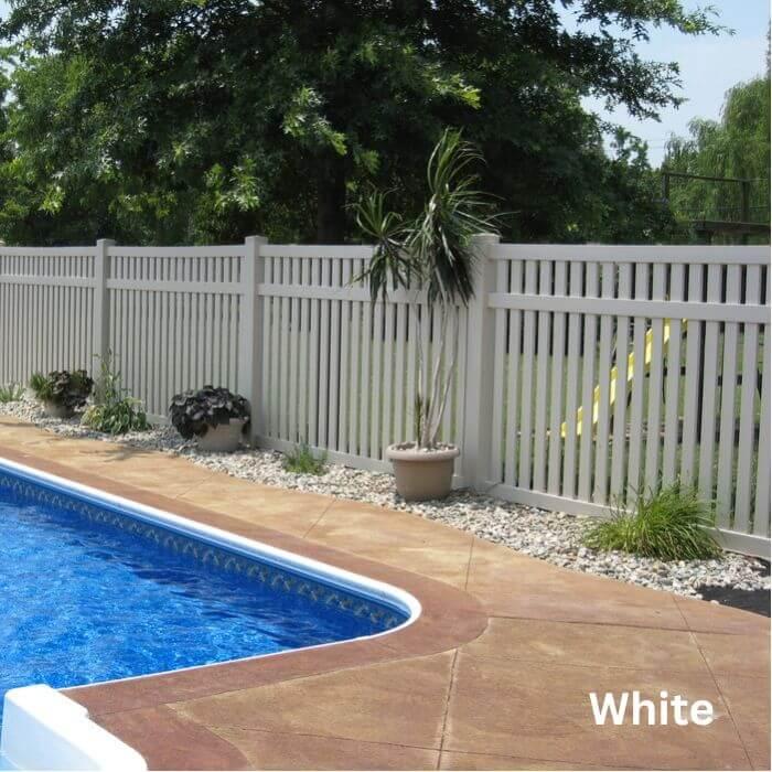 Weatherables Diamond White Vinyl Fence Line Post 5 in. x 5 in. x 6 ft.