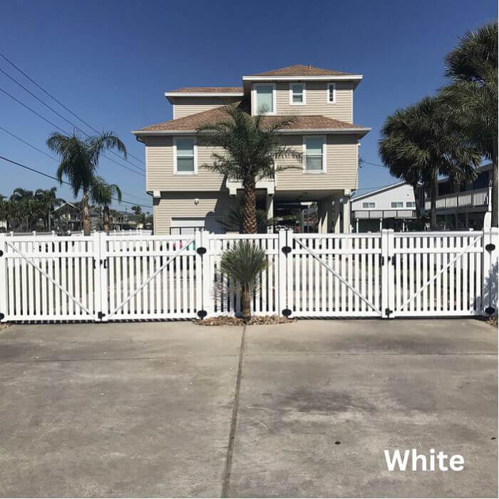 Weatherables Diamond White Vinyl Fence Line Post 5 in. x 5 in. x 6 ft.