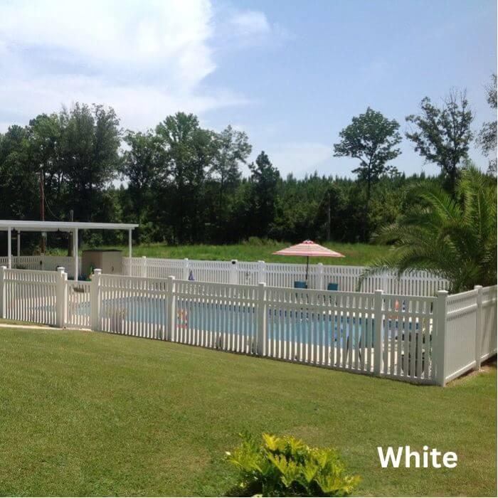 Weatherables Diamond White Vinyl Fence Line Post 5 in. x 5 in. x 6 ft.