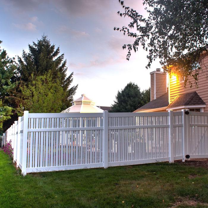 Weatherables Davenport 3.9 ft. x 5 ft. Tan Vinyl Semi-Privacy Fence Gate Kit