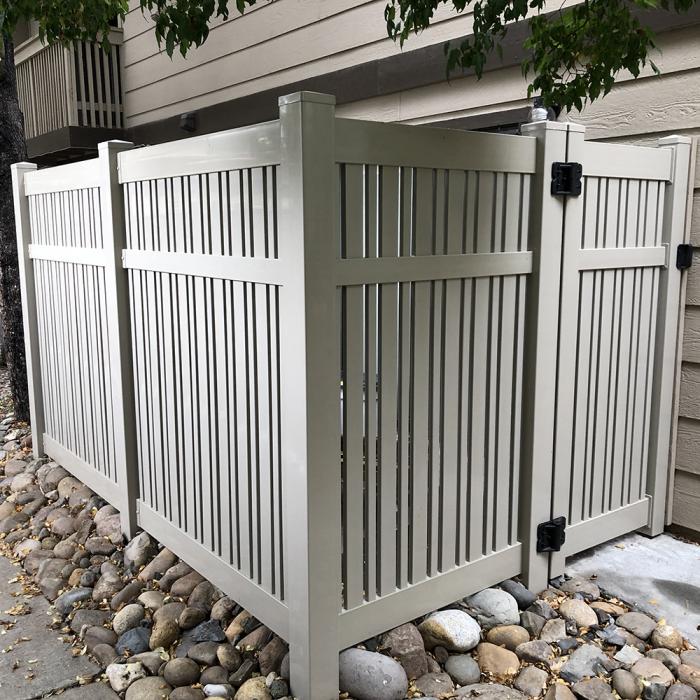 Weatherables Tan Vinyl Fence Blank Post 5x5x8 ft.