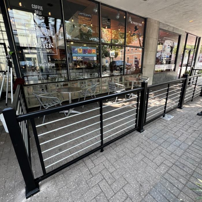 Weatherables Cornell 36 in. H x 72 in. W Textured Black and Silver Horizontal Aluminum Rod Straight Railing Kit