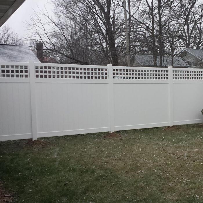 Weatherables Gideon 6 ft. H x 8 ft. W White Vinyl Square Lattice Top Privacy Fence Panel Kit