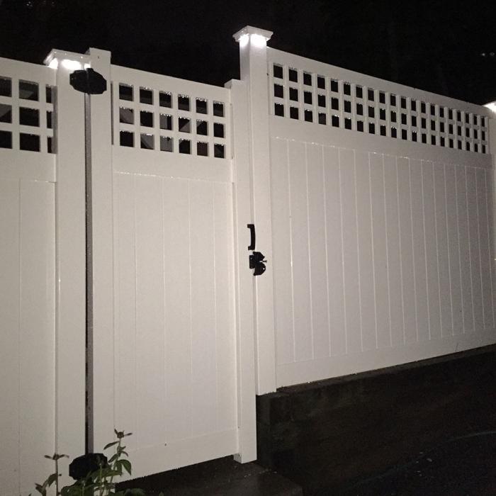 Weatherables Gideon 6 ft. H x 8 ft. W White Vinyl Square Lattice Top Privacy Fence Panel Kit