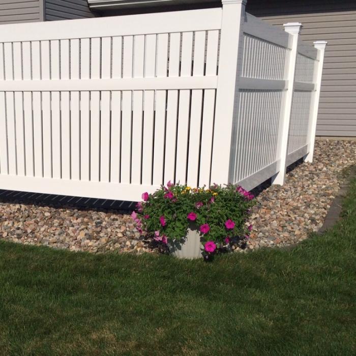 Weatherables Huntington Vinyl Semi-Privacy Fence Panel Kit 5 ft. x 8 ft. White