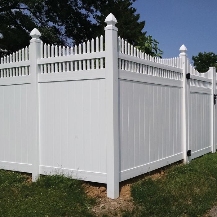 White privacy fence shop