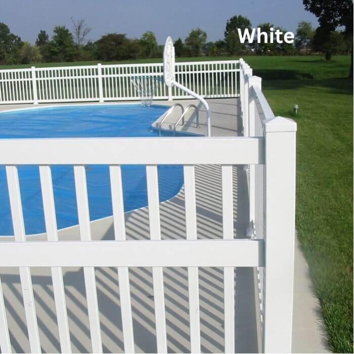 Weatherables 4 ft. W x 5 ft. H Neptune White Vinyl Pool Fence Gate