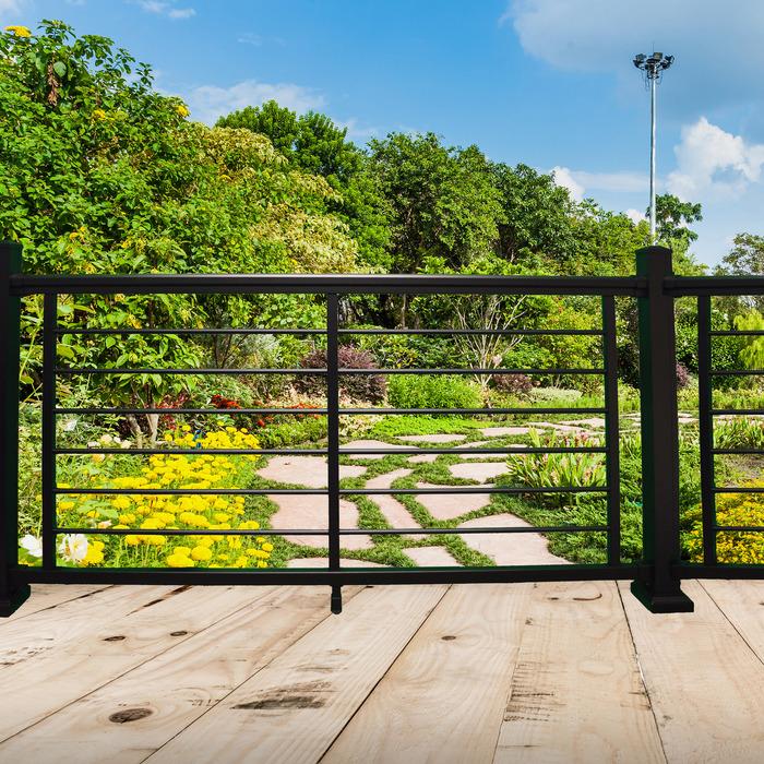 Vista Railing Systems Inc 36 in. H x 2 in. W Black Aluminum Level Rail Mid Post Railing Kit