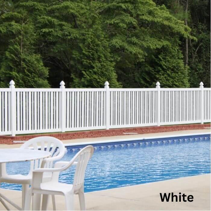 Weatherables Sarasota 4x8 White Vinyl Pool Fence Panel