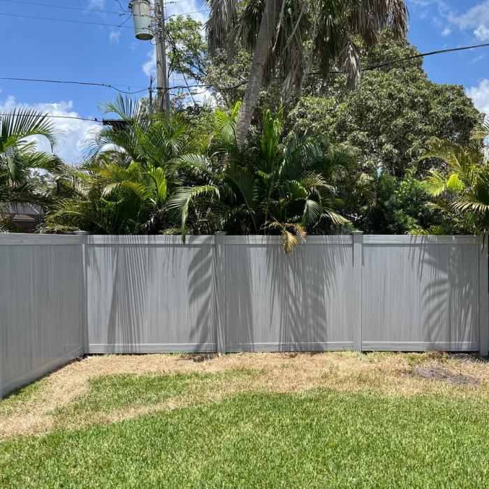 Weatherables Savannah 6 ft. H x 6 ft. W Gray Vinyl Privacy Fence Panel Kit