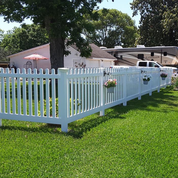 3' Plymouth™ Vinyl Picket Fence Weatherables