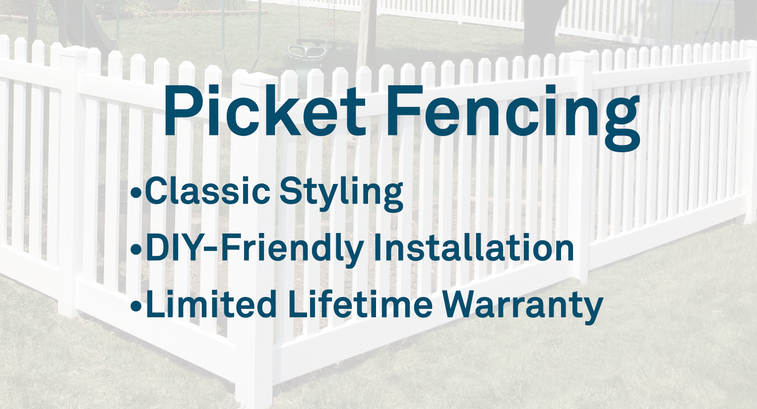 Weatherables Vinyl Picket Fencing - Classic Styling - DIY Friendly Installation - Limited Lifetime Warranty