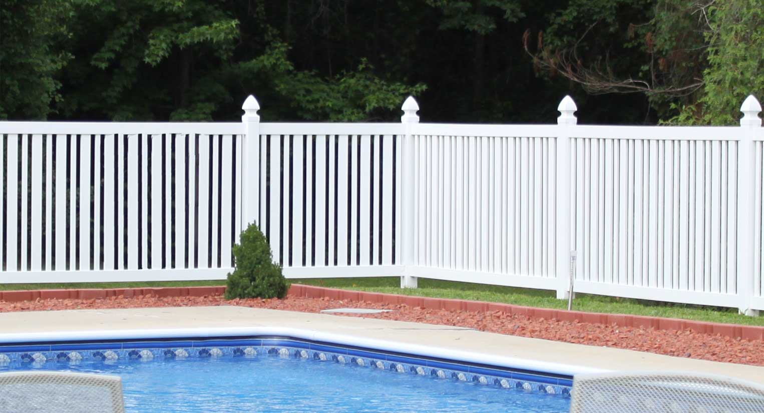 W Vinyl Pool Fence Panel Durable Water Resistant White Neptune 4 ft H x 6 ft 