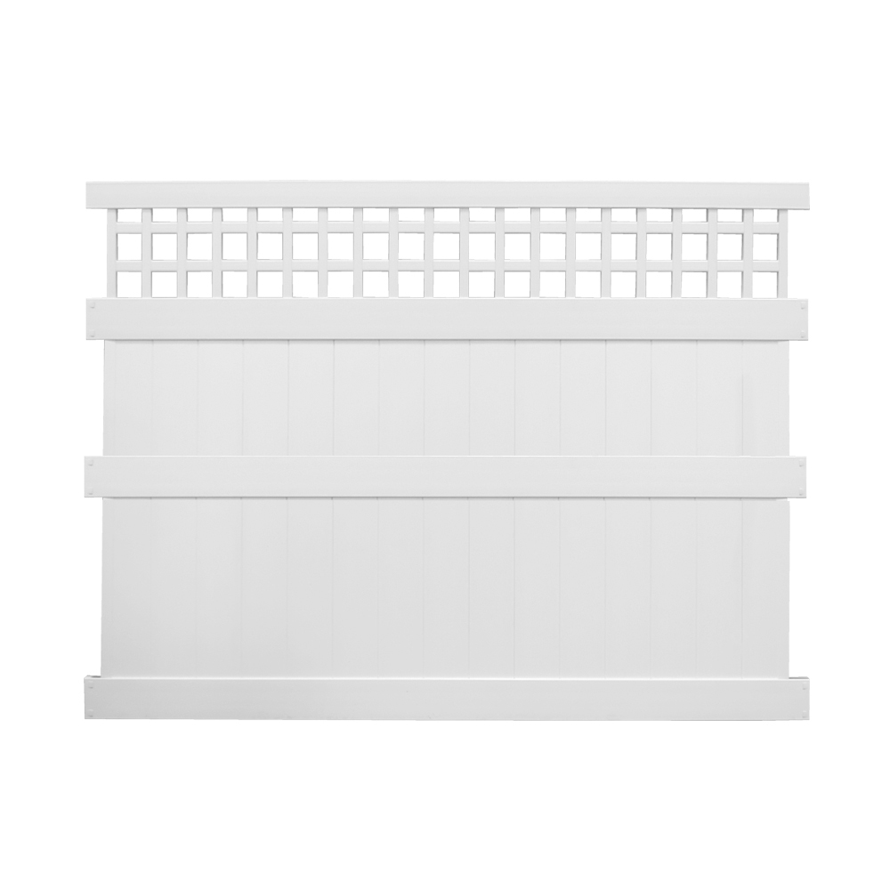 Weatherables Gideon 6 ft. H x 8 ft. W White Vinyl Square Lattice Top Privacy Fence Panel Kit