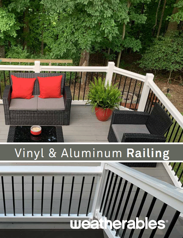 Brochure photo of Vinyl and Aluminum Railing by Weatherables